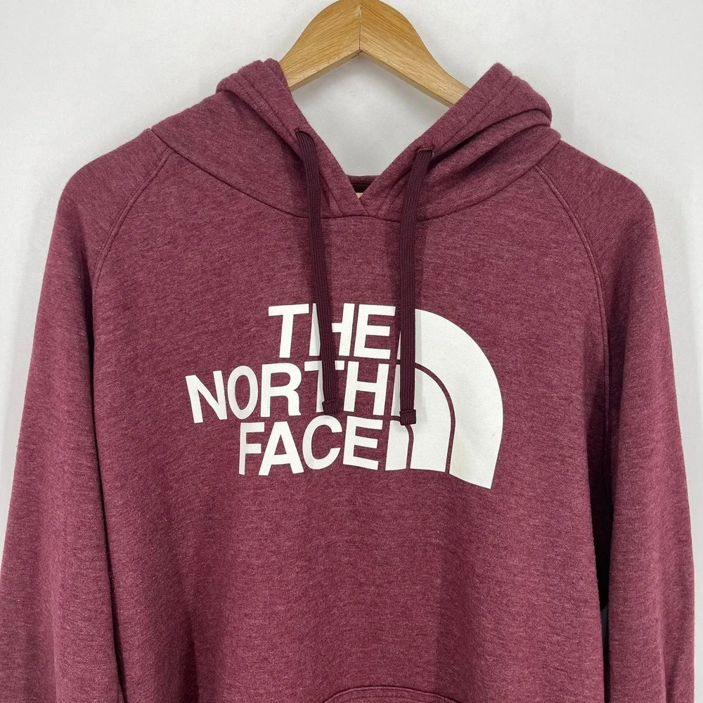 The North Face Mens XXL Burgundy Heathered Pullover Logo Hoodie